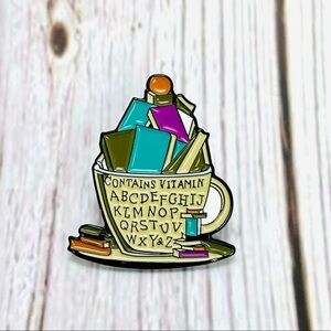 🆕 Books and Cup Enamel Pins